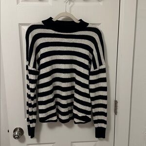 Madewell Navy and White Knit Sweater